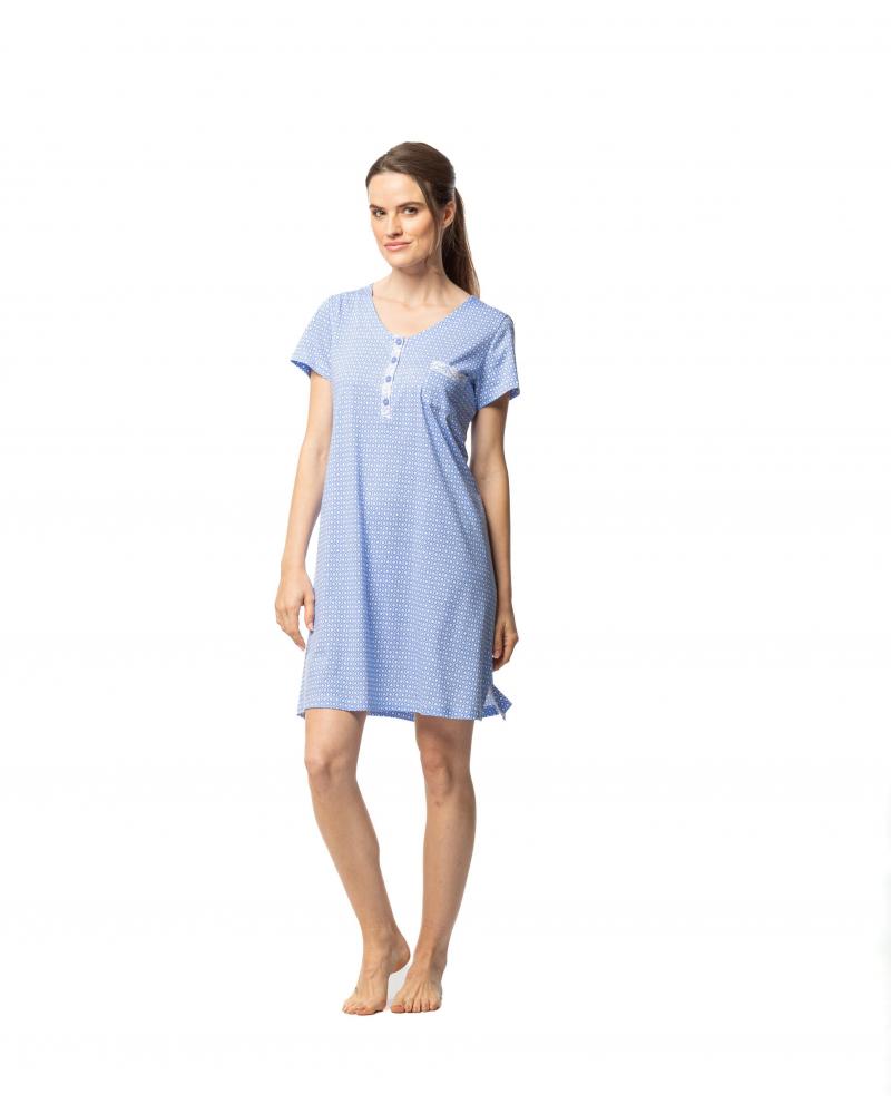CAMISON MANGA CORTA 251113 SEÑORETTA TALLAS: m, l, xl, xxl, 3xl; COLOR: azul Temporada: ver25 - Toda la lencería de