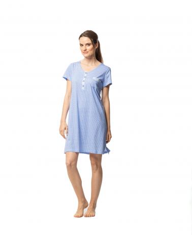 CAMISON MANGA CORTA 251113 SEÑORETTA TALLAS: m, l, xl, xxl, 3xl; COLOR: azul Temporada: ver25 - Toda la lencería de