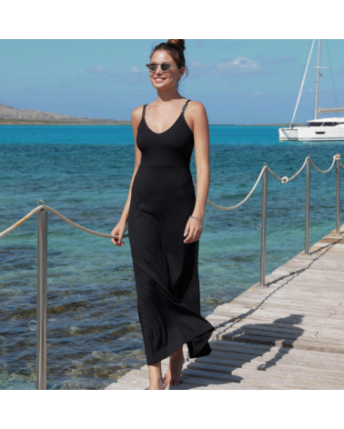 VESTIDO LARGO ANTIGEL ESB1108 LA STRICTO CHIC TALLAS: 1, 2, 3, 4, 5  - Colección Baño Mujer Online  - PEPI GUERRA