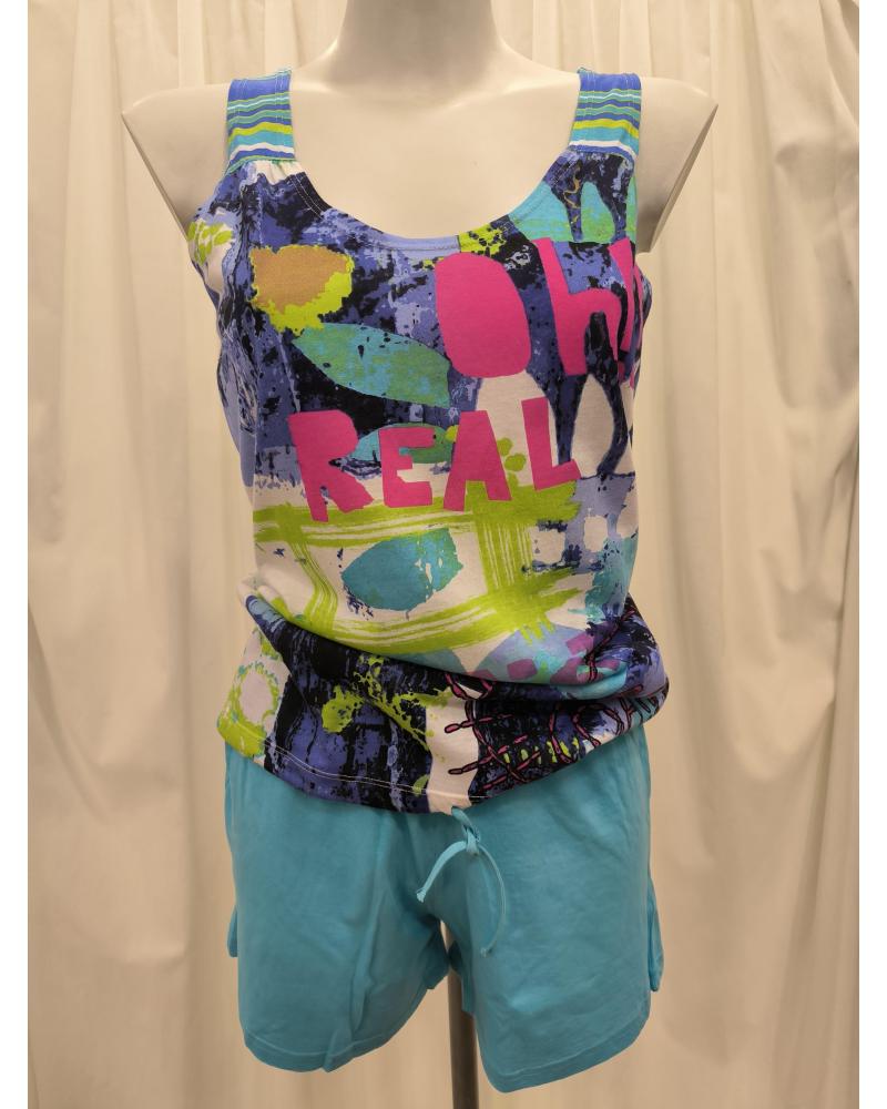 P121217 PIJAMA SRA MASSANA TALLAS: m, l; COLOR: turquesa Temporada: anteriores - Toda la lencería de noche de mujer