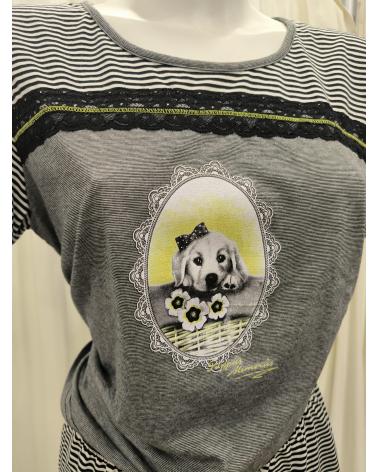 PIJAMA SRA MASSANA P141220 TALLAS: m, l, xl; COLOR: negro Temporada: verano 2014 - Toda la lencería de noche de mujer