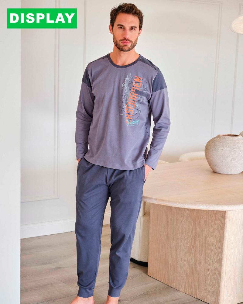 PIJAMA CRO ALGODÓN M/L ESCALADA P751307 TALLAS: m, l, xl; COLOR: azul Temporada: invierno 25 - Hombre Ropa Interior y