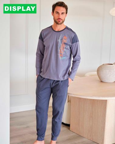 PIJAMA CRO ALGODÓN M/L ESCALADA P751307 TALLAS: m, l, xl; COLOR: azul Temporada: invierno 25 - Hombre Ropa Interior y