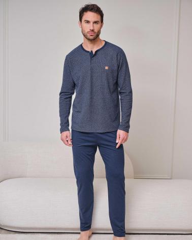 PIJAMA CRO M/L TAPETA VIGORE P751334 TALLAS: l, xl, xxl, 3xl; COLOR: marino Temporada: invierno 25 - Hombre Ropa