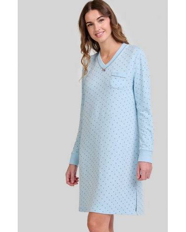 CAMISON LOHE TOPOS PICO Y251982 TALLAS: l, xl; COLOR: azul Temporada: invierno 25 - Toda la lencería de noche de mujer
