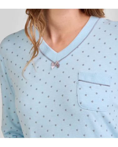CAMISON LOHE TOPOS PICO Y251982 TALLAS: l, xl; COLOR: azul Temporada: invierno 25 - Toda la lencería de noche de mujer