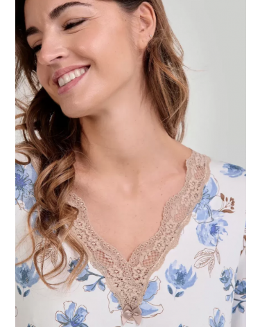 CAMISON LOHE FLORES PUNTILLA Y251294 TALLAS: s, m, l, xl; COLOR: unico Temporada: invierno 25 - Toda la lencería de