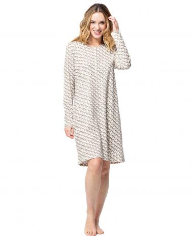 CAMISON SEÑORETTA HOJAS 252101 TALLAS: l, xl, xxl, 3xl; COLOR: beige Temporada: invierno 25 - Toda la lencería de noche
