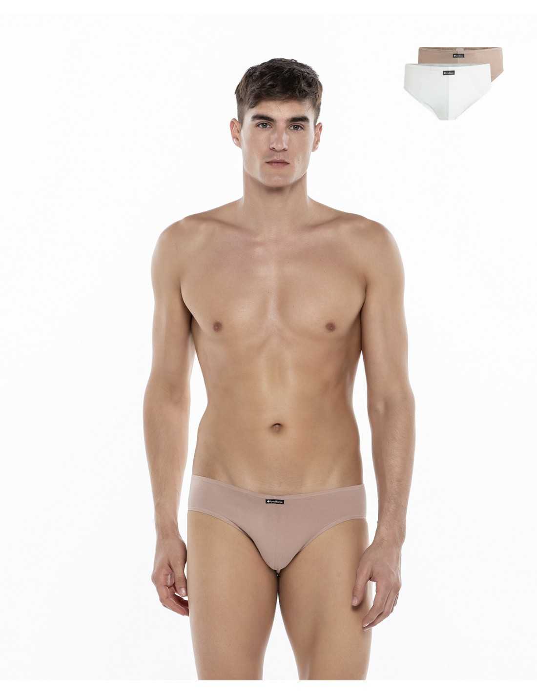 Pack 2 Slip Punto Blanco TALLAS M COLOR Visón Claro