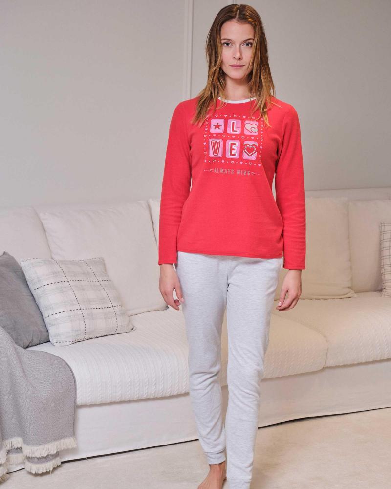 PIJAMA MUJER MASSANA LOVE P751205 TALLAS: m, l; COLOR: rojo Temporada: invierno 25 - Toda la lencería de noche de mujer