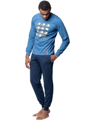 PIJAMA HOMBRE KUKUXUMUSU NUBES OVEJAS 252250 TALLAS: s, m, l, xl, xxl; COLOR: unico Temporada: invierno 25 - Hombre