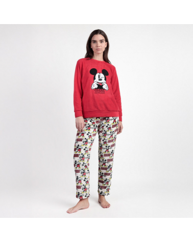 PIJAMA MUJER POLAR MICKEY DYSNEY 63669-0 TALLAS: s, m, l, xl; COLOR: rojo Temporada: invierno 25 - Toda la lencería de