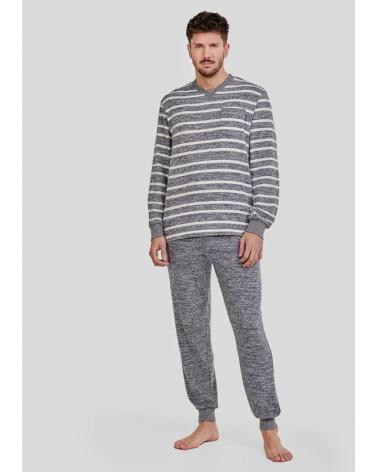 PIJAMA HOMBRE LOHE RAYAS MELANGE Y255148 TALLAS: s, m, l; COLOR: unico Temporada: invierno 25 - Toda la lencería de