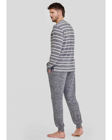 PIJAMA HOMBRE LOHE RAYAS MELANGE Y255148 TALLAS: s, m, l; COLOR: unico Temporada: invierno 25 - Toda la lencería de