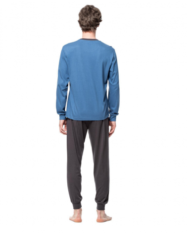 PIJAMA HOMBRE SOY BASICO 252639 TALLAS: m, l, xl, xxl; COLOR: azul Temporada: invierno 25 - Hombre Ropa Interior y baño