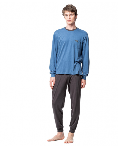 PIJAMA HOMBRE SOY BASICO 252639 TALLAS: m, l, xl, xxl; COLOR: azul Temporada: invierno 25 - Hombre Ropa Interior y baño