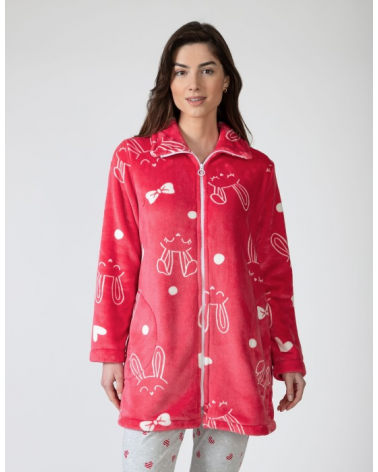 CHAQUETA MUJER HOME MASSANA CORAZONES L756224 TALLAS: s, m, l; COLOR: rojo Temporada: invierno 25 - Toda la lencería de