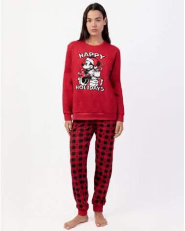 PIJAMA MUJER DYSNE NAVIDAD 63684-0 TALLAS: s, m, l, xl, xxl; COLOR: rojo Temporada: invierno 25 - Toda la lencería de