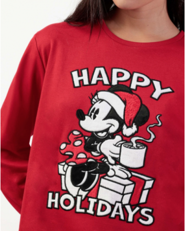 PIJAMA MUJER DYSNE NAVIDAD 63684-0 TALLAS: s, m, l, xl, xxl; COLOR: rojo Temporada: invierno 25 - Toda la lencería de