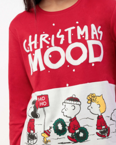 PIJAMA MUJER CHRISTMAS PEANUTS 63465-0 TALLAS: s, m, l, xl; COLOR: rojo Temporada: invierno 25 - Toda la lencería de