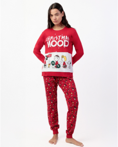 PIJAMA MUJER CHRISTMAS PEANUTS 63465-0 TALLAS: s, m, l, xl; COLOR: rojo Temporada: invierno 25 - Toda la lencería de