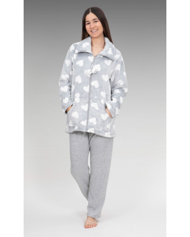 CHAQUETA MUJER CORAZONES PETTRUS 3710 TALLAS: s, m, l; COLOR: unico Temporada: invierno 25 - Toda la lencería de noche