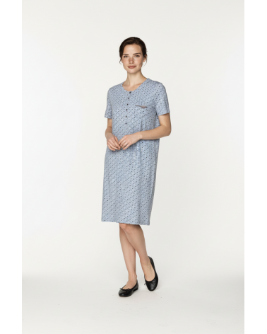 Camisón SEÑORETTA huellas manga corta 202166 TALLAS: m, l, xl, xxl, 3xl; COLOR: azul Temporada: inv22 - Toda la