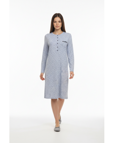 CAMISON SEÑORETTA MANGA LARGA 172104 OSOS TALLAS: m, l, xl, xxl, 3xl; COLOR: azul Temporada: inv18 - Toda la lencería