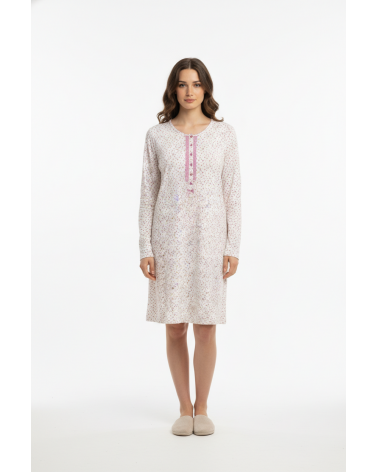 CAMISON MANGA LARGA SEÑORETRA HUELLAS 142126 TALLAS: m, l, xl, xxl, 3xl; COLOR: rosa Temporada: invierno 2014-15 - Toda