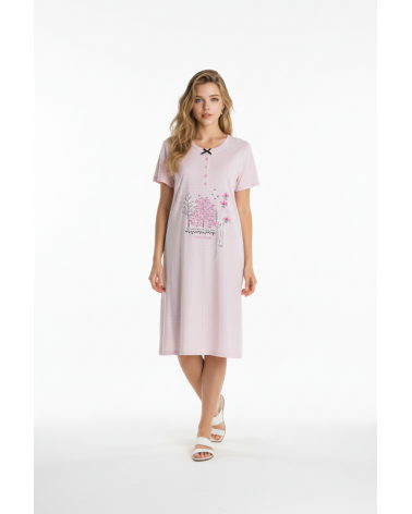 CAMISON SEÑORETTA ALGODON 182125 TALLAS: m, l, xl, xxl; COLOR: rosa Composición: algodón - Toda la lencería de noche de