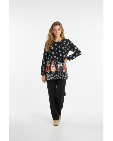 PIJAMA MARCA MASSANA MUJER "BUHO" P621215 TALLAS: m, l, xl; COLOR: unico Temporada: invierno 2012 - Toda la lencería de