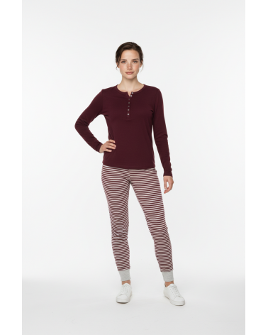 PIJAMA MUJER MARCA MASSANA RAYAS p641245 TALLAS: m, l, xl; COLOR: burdeos Temporada: invierno 2014-15 - Toda la