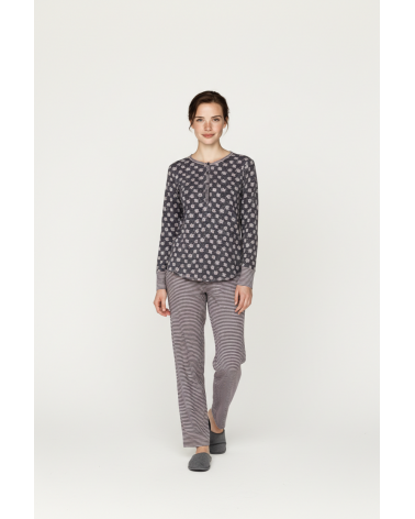 PIAJAMA MARCA MASSANA MUJER ESTAMPADO P631280 TALLAS: m, l, xl; COLOR: antracita Temporada: inv 2013 - Toda la lencería