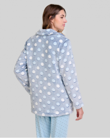 CHAQUETA MUJER LOHE TOPOS Y251482 TALLAS: s, l, xl; COLOR: azul Temporada: invierno 25 - Toda la lencería de noche de