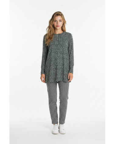 PIJAMA MARCA MASSANA TAPETA VISCOSA P621255 TALLAS: m, l, xl, xxl; COLOR: ebano Temporada: invierno 2012 - Toda la