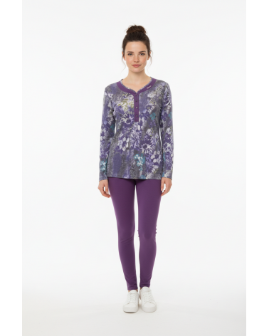 PIJAMA MUJER MASSANA P611253 TALLAS: m, l, xl; COLOR: uva Temporada: anteriores - Toda la lencería de noche de mujer