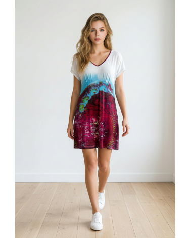 VESTIDO SEÑORETTA MANGA CORTA 121327 TALLAS: m, l, xl; COLOR: blanco Composición: viscosa, elástano; Temporada:
