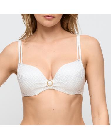 TOP BIKIINI MARE JO TALEAH COPA C 1008616 COLOR: blanco; TALLAS: 90, 95, 100, 85 Temporada: verano 2026 - Colección