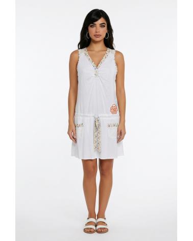 VESTIDO SEÑORETTA 131307 COLOR: blanco; TALLAS: m, l, xl Composición: algodón; Temporada: primavera-verano 2013 - Ropa