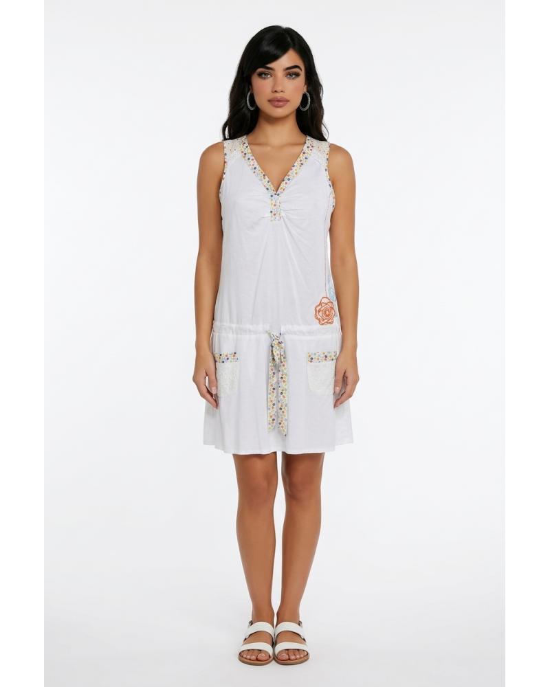 VESTIDO SEÑORETTA 131307 COLOR: blanco; TALLAS: m, l, xl Composición: algodón; Temporada: primavera-verano 2013 - Ropa