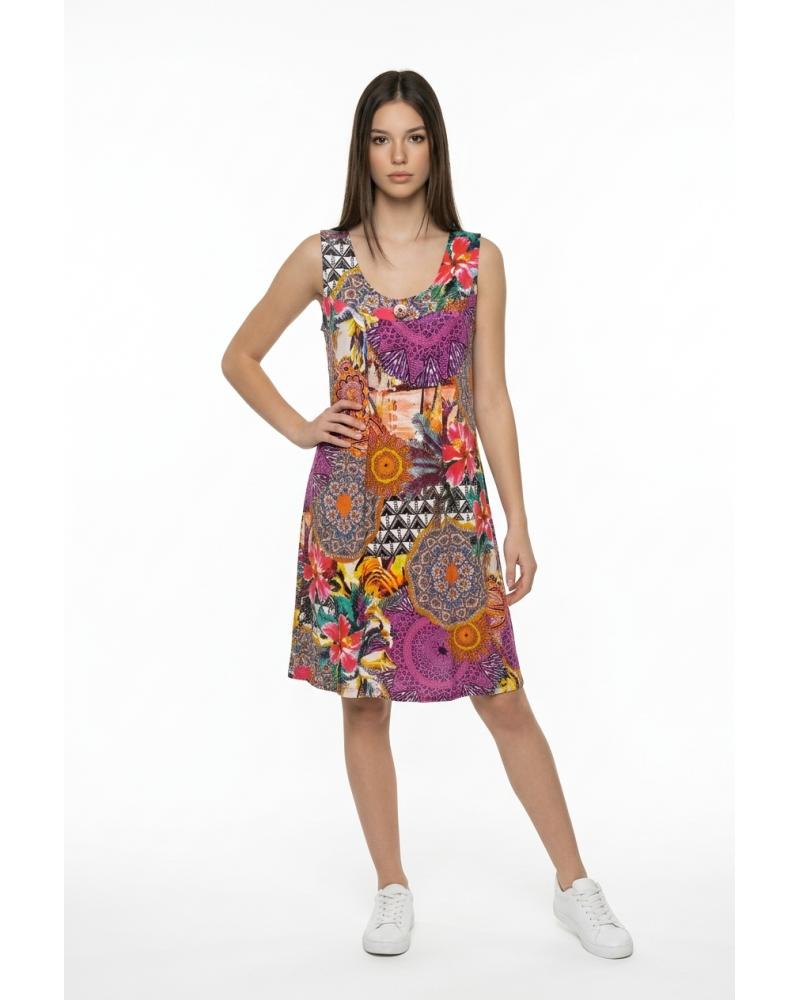 Vestido sin mangas estampado Egatex 151542 TALLAS: m; COLOR: naranja  - Lencería Mujer Online  - PEPI GUERRA