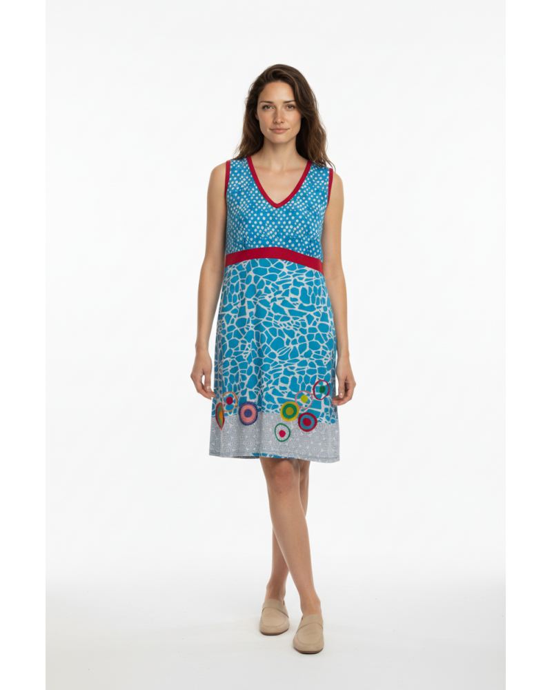 VESTIDO ALGODON SEÑORETTA SIN MANGAS 111516 TALLAS: m, l, xl, xxl; COLOR: rojo, azul Temporada: anteriores - Ropa de