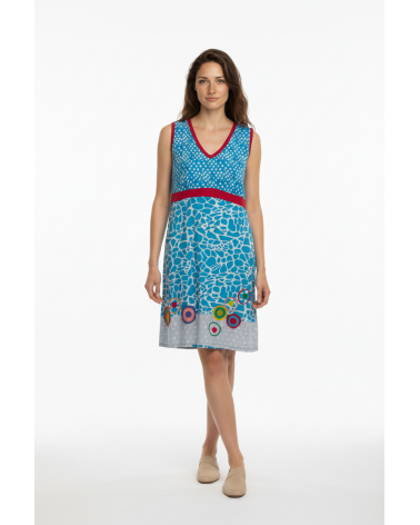 VESTIDO ALGODON SEÑORETTA SIN MANGAS 111516 TALLAS: m, l, xl, xxl; COLOR: rojo, azul Temporada: anteriores - Ropa de