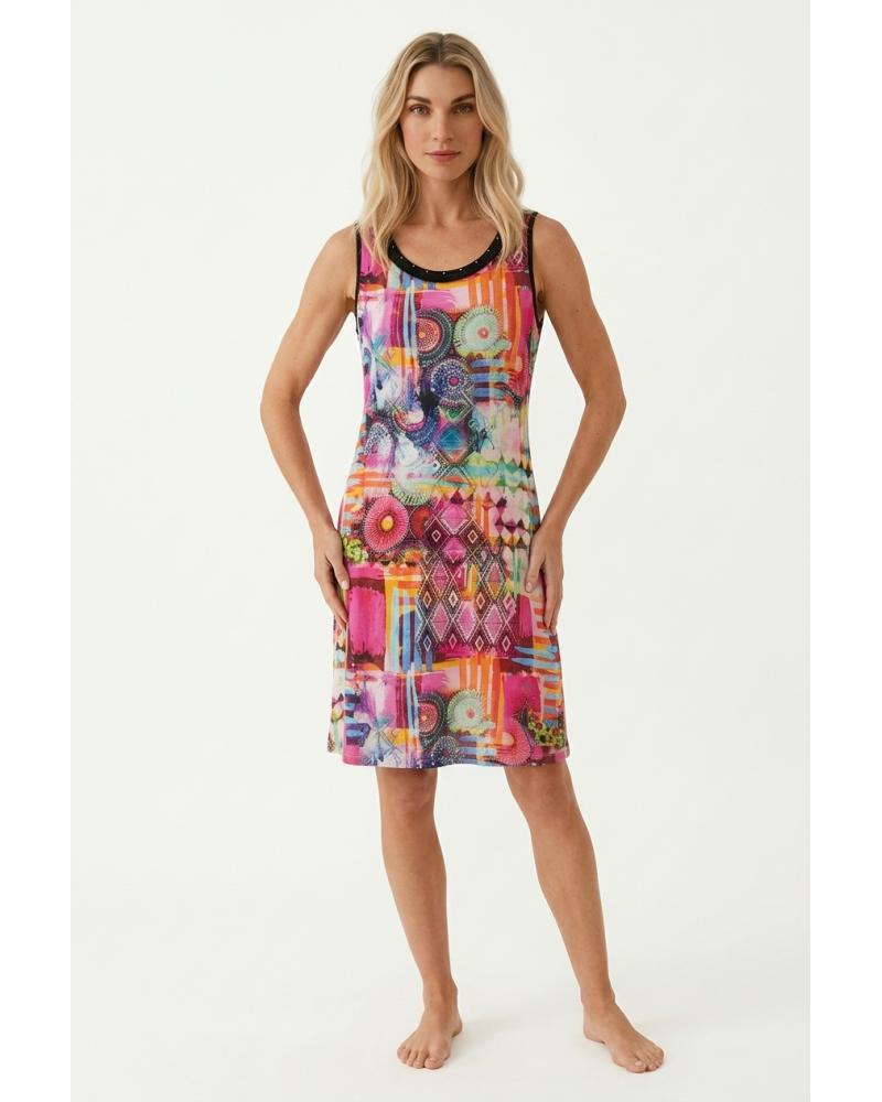 171336 vesstido señoretta SIN MANGAS 171336 TALLAS: m, l, xl, xxl, 3xl; COLOR: unico Composición: viscosa, elástano;