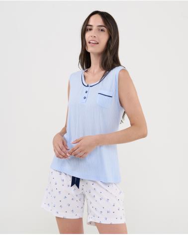 PIJAMA MUJER LOHE MIXTO CEREZAS V263789 TALLAS: m, l, xl; COLOR: unico Temporada: verano 2026 - Toda la lencería de