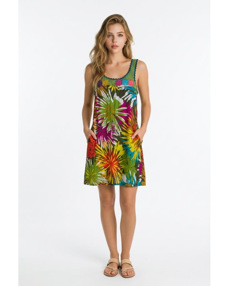 vestido señoretta ESTAMPADO Y BORDADO 171311 TALLAS: m, l, xl, xxl; COLOR: unico Temporada: ver17 - Ropa de mujer  -