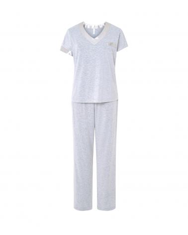 PIJAMA MUJER LOHE MODAL RASO V261388 COLOR: gris, rosa; TALLAS: s, m, l, xl, xxl Temporada: verano 2026 -   - PEPI