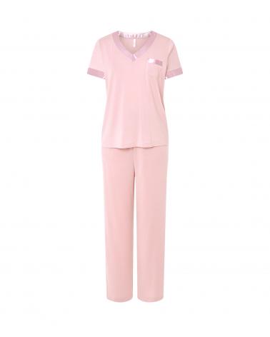 PIJAMA MUJER LOHE MODAL RASO V261388 COLOR: gris, rosa; TALLAS: s, m, l, xl, xxl Temporada: verano 2026 -   - PEPI