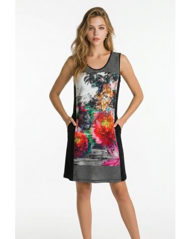 VESTIDO EGATEX SIN MANGAS CONTRAST