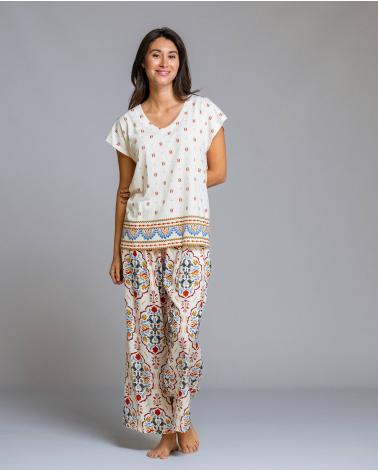 PIJAMA MUJER PANTALON LARGO SEÑORETTA 261107 TALLAS: m, l, xl; COLOR: unico Composición: algodón; Temporada: verano